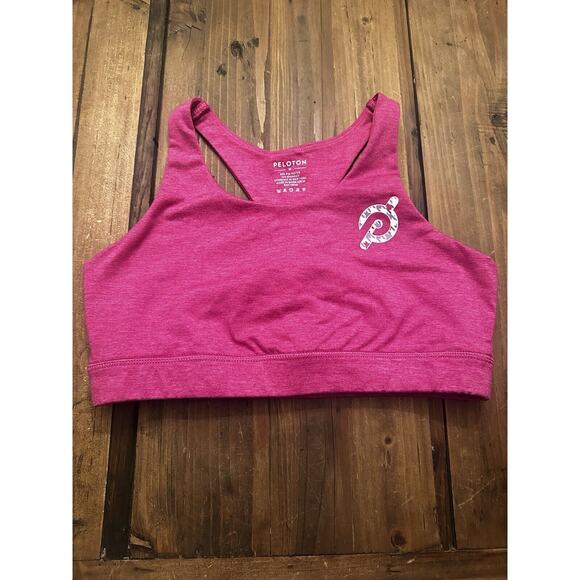 Peloton Sports Athletic Bra Size Medium Barbie Pink Strappy Gym Cycle Work Out - Picture 1 of 6